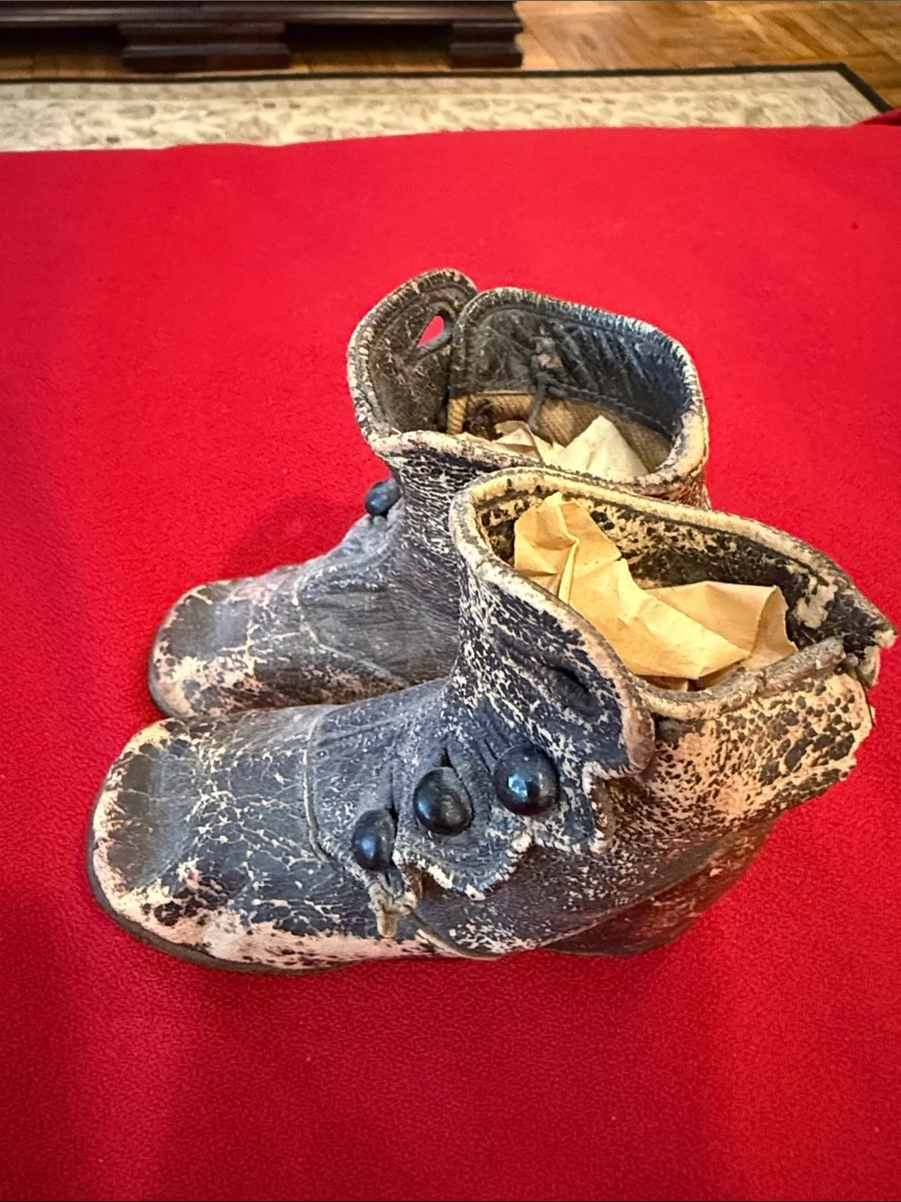 Kids  true Vintage-Style Button leather  Boots  Edwardian WW1 era 1901-1919